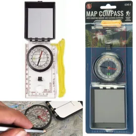1 Map Compass Sighting Mirror Distance Scale Luminous Markers Camping Hiking