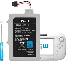 3600mAh 2025 New Upgrade Wii U Gamepad Battery, Rechargeable Lithium-Ion Battery Replacement Wii Accessory for Nintendo Wii U Gamepad WUP-010 WUP-012