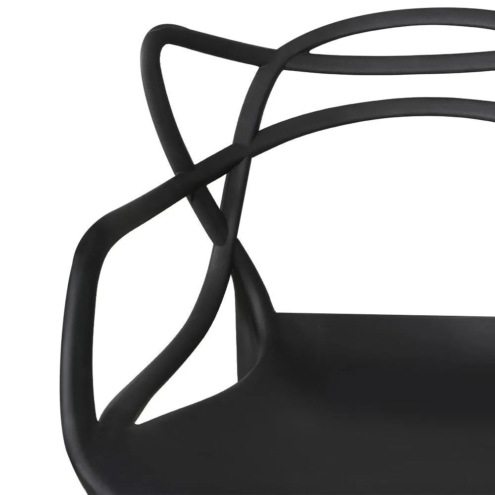 4PC Outdoor Dining Chairs | PP Portable Stackable Chair | Patio Furniture