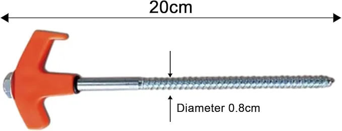 8" Screw in Tent Stakes - Ground Anchors Screw in, Screw in Tent Stakes Heavy Duty, Tent Pegs Camping Stakes, Metal Threaded Tent Spikes, Screw Tent Stakes with Hex Sleeves (12Pcs Bag Mix Color)