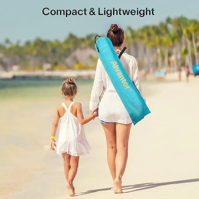 Alvantor Beach Tent Super Bluecoast Beach Umbrella Outdoor Sun Shelter Cabana Automatic Pop Up UPF 50  Sun Shade Portable Camping Hiking Canopy Easy Setup Windproof Patent Pending