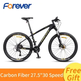 Carbon Fiber Mountain Bike 27/30 Speed off Road Bike 27.5 inch Variable Speed Bicycle Front Rear Hydraulic Disc Brake MTB Bike