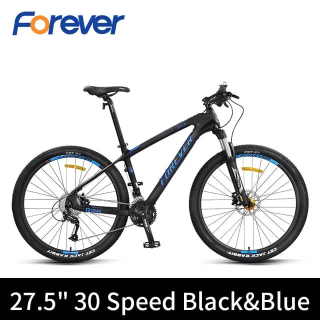 Carbon Fiber Mountain Bike 27/30 Speed off Road Bike 27.5 inch Variable Speed Bicycle Front Rear Hydraulic Disc Brake MTB Bike