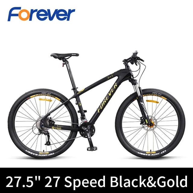 Carbon Fiber Mountain Bike 27/30 Speed off Road Bike 27.5 inch Variable Speed Bicycle Front Rear Hydraulic Disc Brake MTB Bike