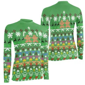 Christmas Gingerbread Women's Long Sleeve Rash Guard