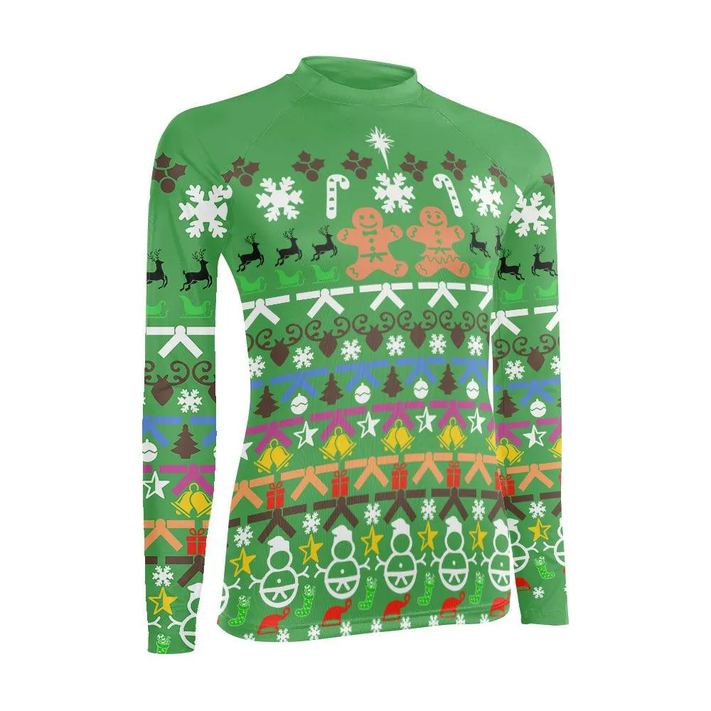 Christmas Gingerbread Women's Long Sleeve Rash Guard
