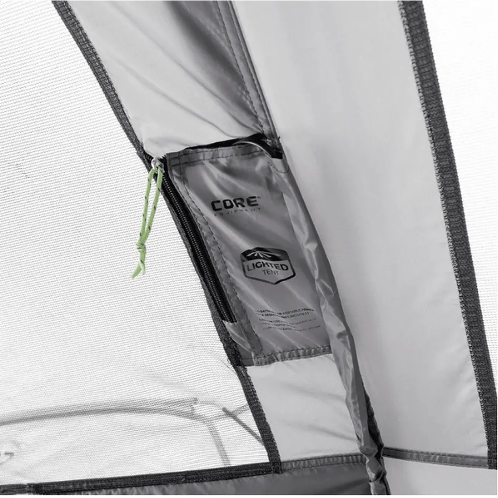 CORE EQUIPMENT 10 Person Lighted Instant Tent - Grey/Blue