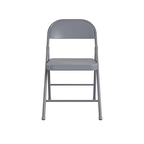 CoscoProducts COSCO SmartFold All-Steel Folding Chair, 4-Pack, Grey