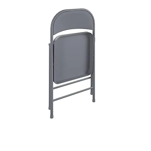 CoscoProducts COSCO SmartFold All-Steel Folding Chair, 4-Pack, Grey