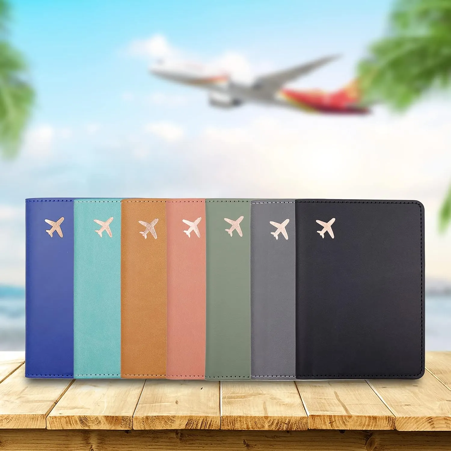 Deziliao Passport Holder,Passport Holder Card Slots, Passport and Vaccine Card Holder Combo, Cute Passport cover for Women and Men, with Waterproof Rfid Blocking, Passport Travel Wallet(Aqua Green)