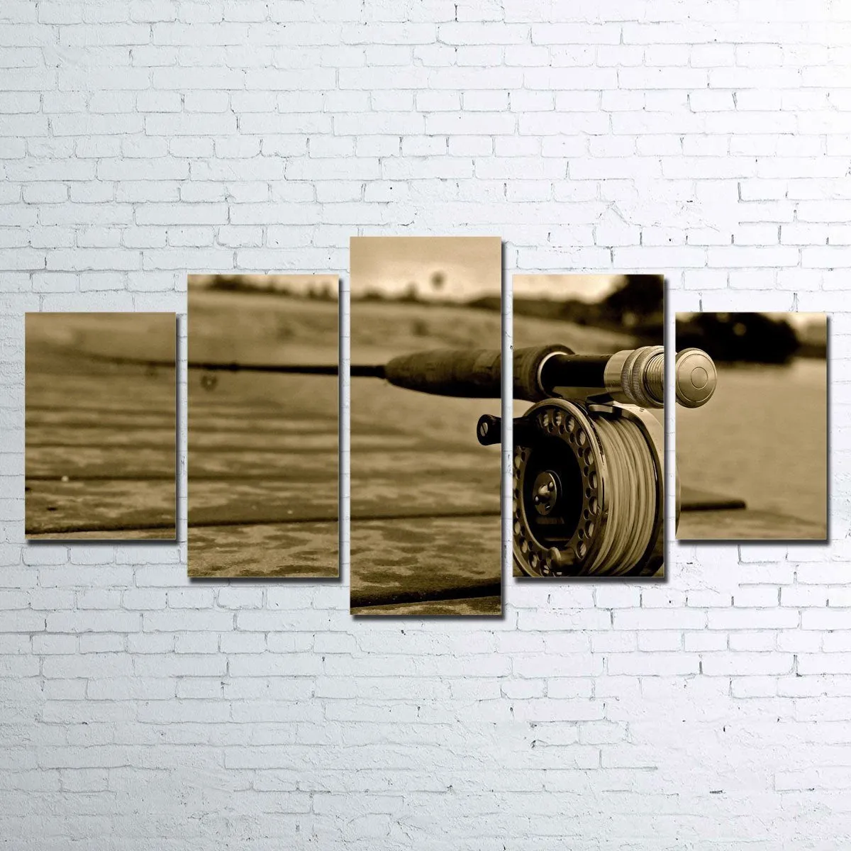 Fly Fishing Rod 5 Piece Wall Art