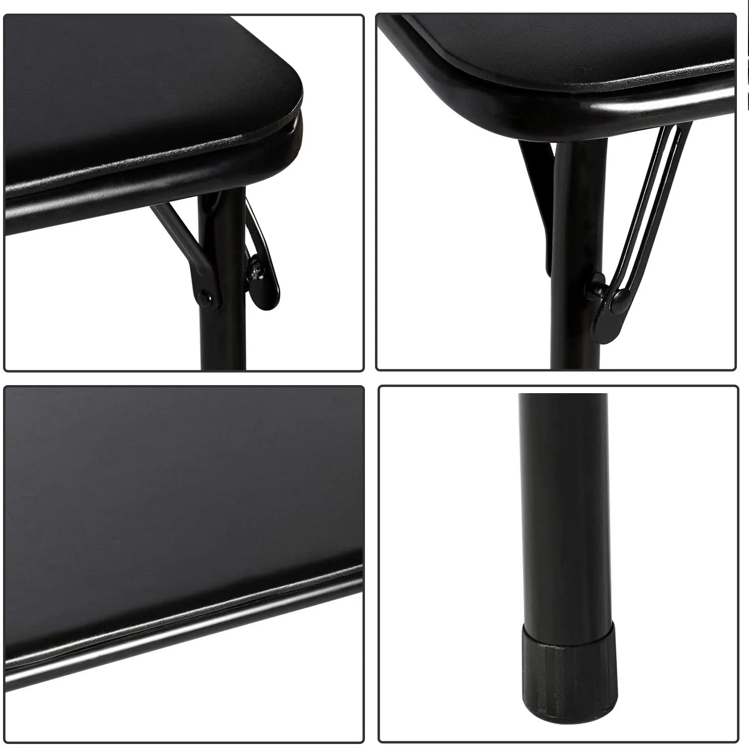 Folding Portable Card Table Square with Collapsible Legs & Vinyl Upholstery