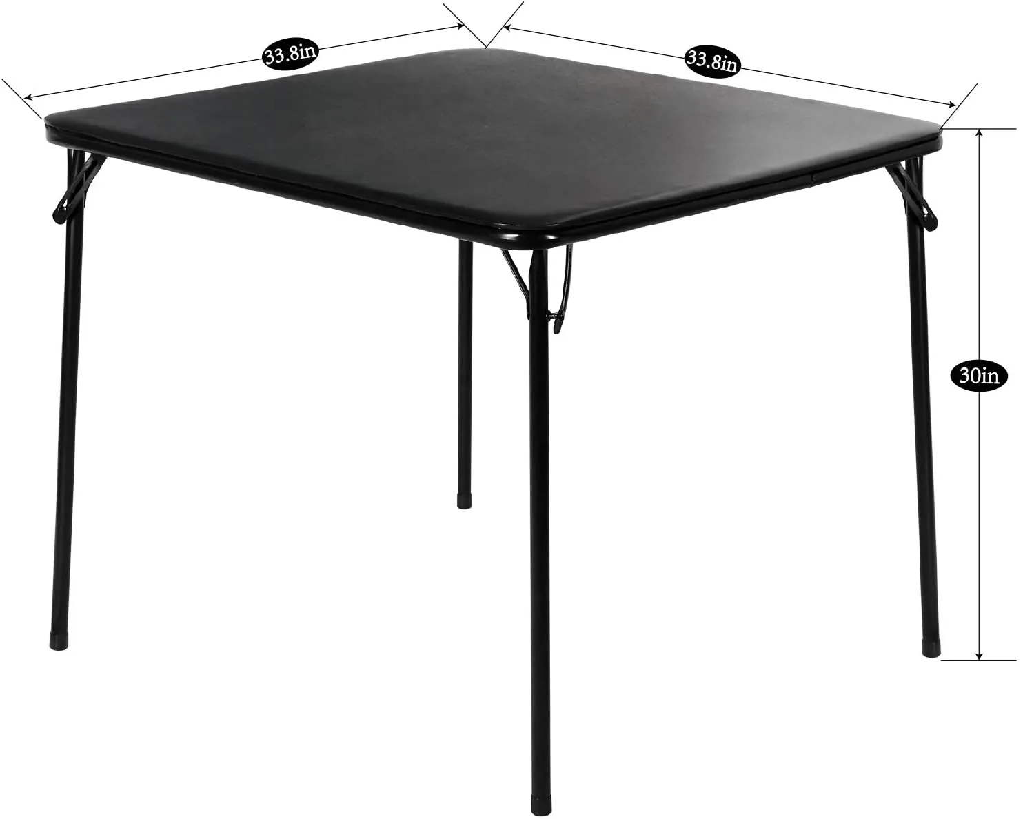 Folding Portable Card Table Square with Collapsible Legs & Vinyl Upholstery