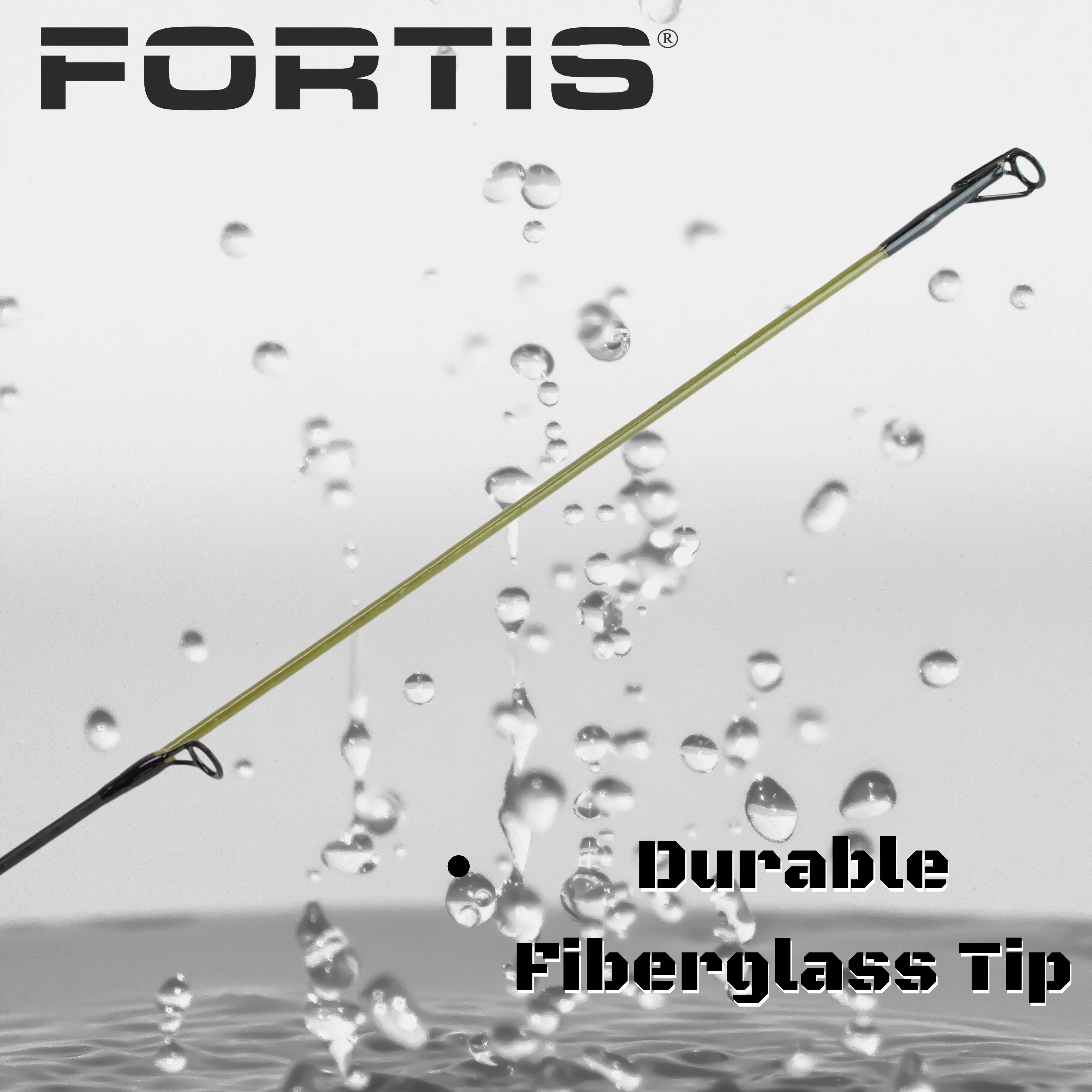FORTIS 7' Medium Action 2 Piece Fiberglass Spinning Rod and 4000 Spinning Reel Package
