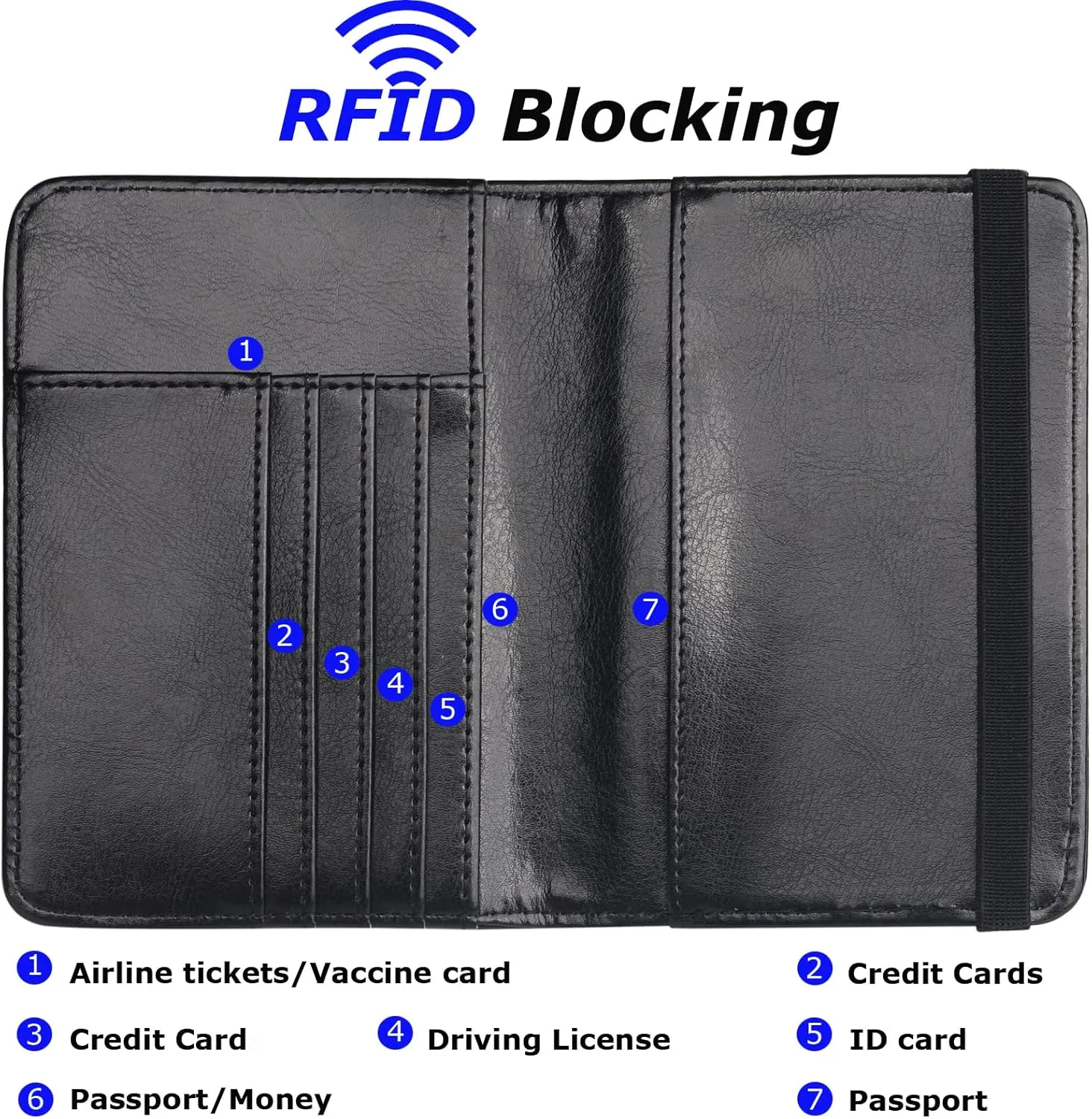 Herain Passport Holder Wallet Cover Case for Men Women Family, Metal US Badge Passport Book Holers with RFID Blocking, Travel Essentials Cruise Must Haves