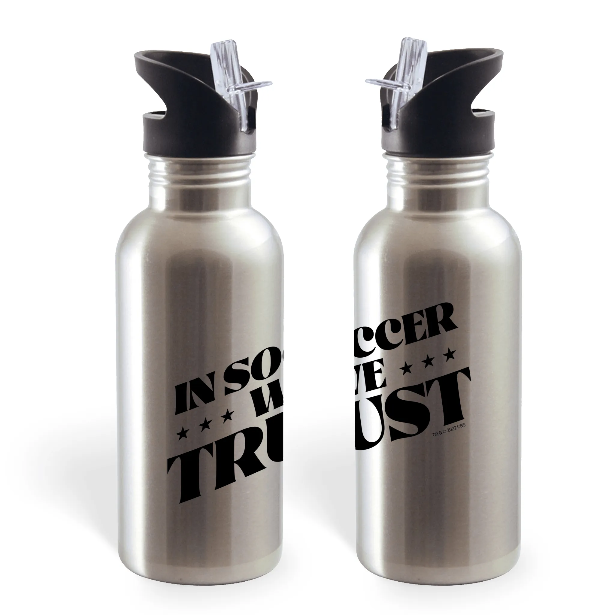 In Soccer We Trust Podcast Logo 20oz Screw Top Water Bottle with Straw