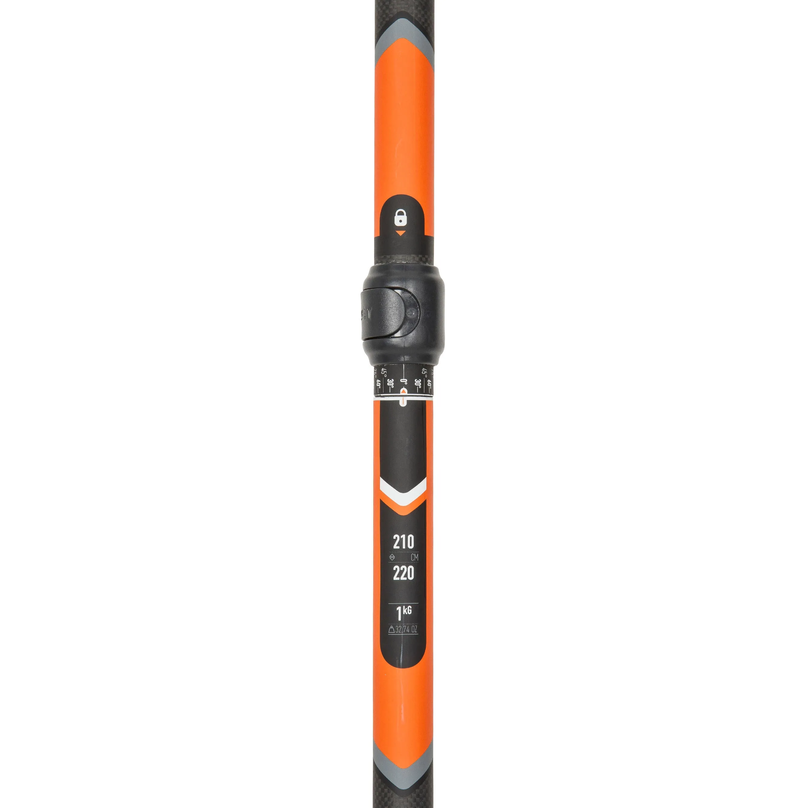 Kayak paddle Carbon X500 dismountable adjustable 2-piece 210–220 cm ITIWIT black/neon orange