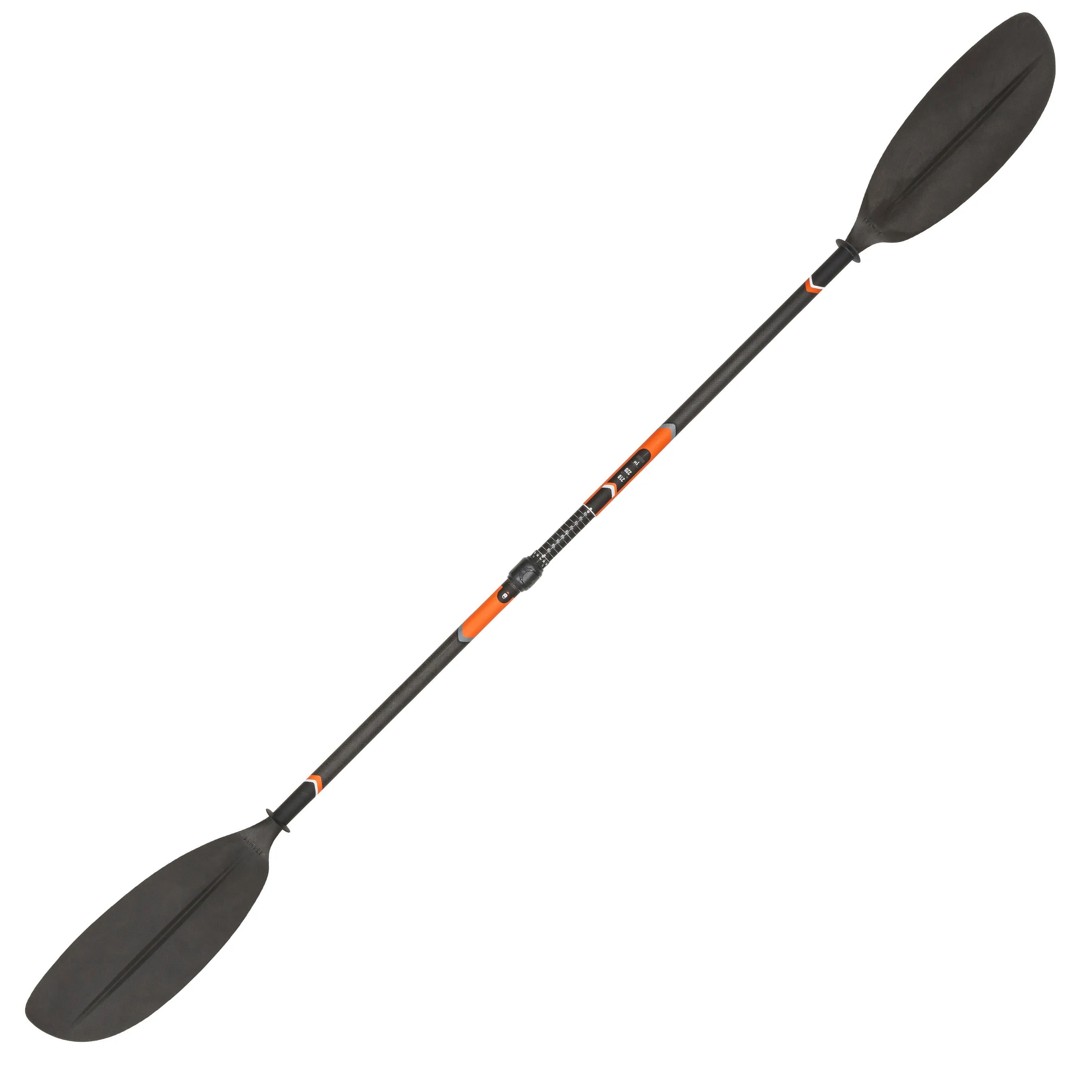 Kayak paddle Carbon X500 dismountable adjustable 2-piece 210–220 cm ITIWIT black/neon orange