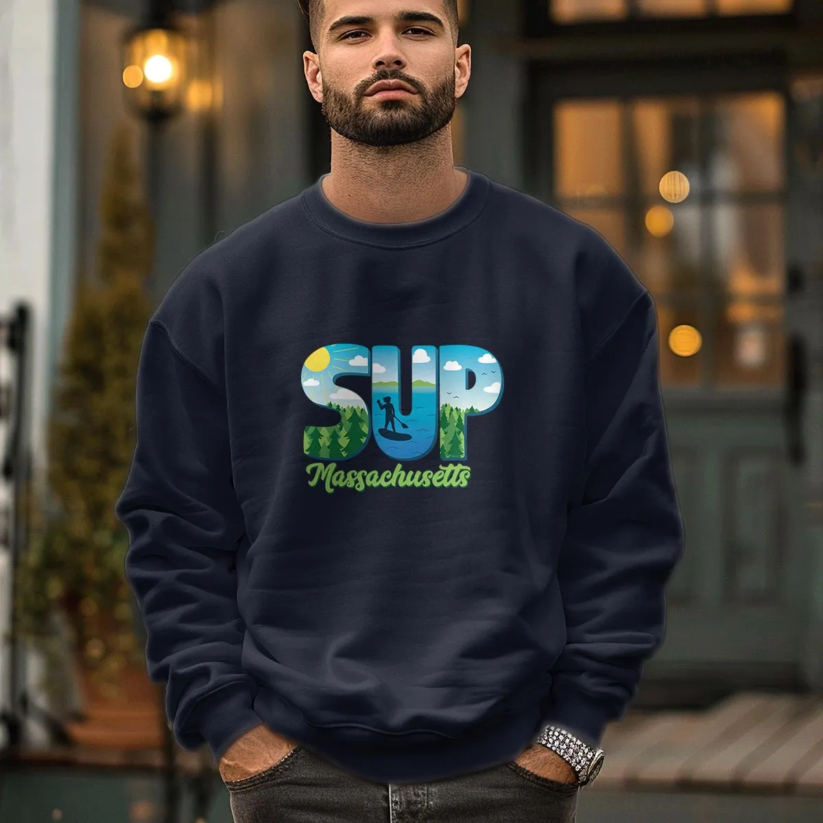 Massachusetts SUP Stand Up Paddleboard Sweatshirt Adult Unisex S-XXL