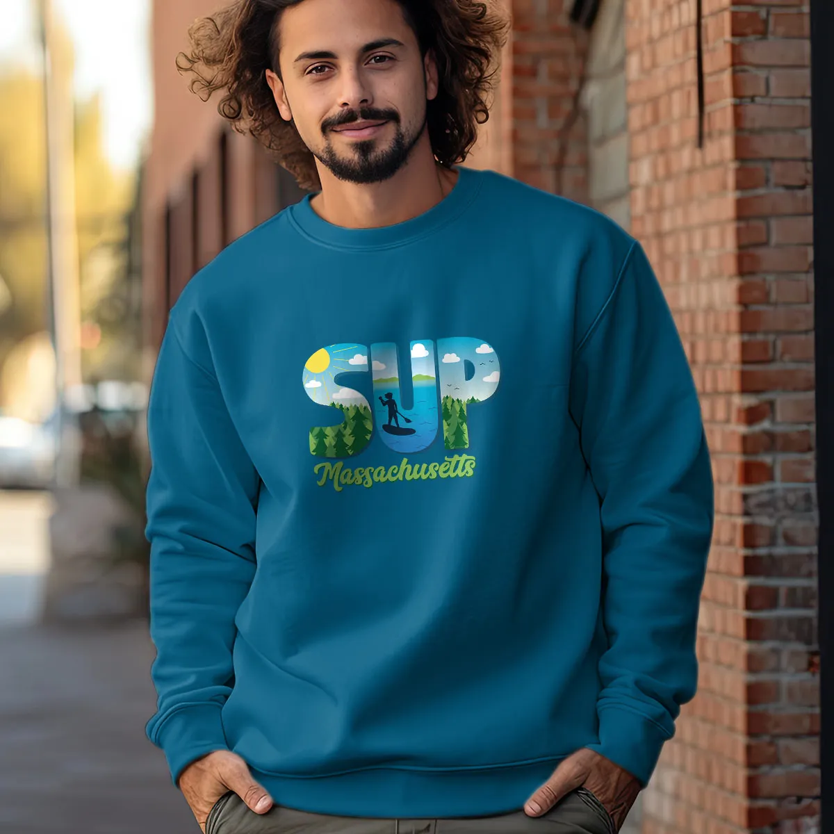 Massachusetts SUP Stand Up Paddleboard Sweatshirt Adult Unisex S-XXL