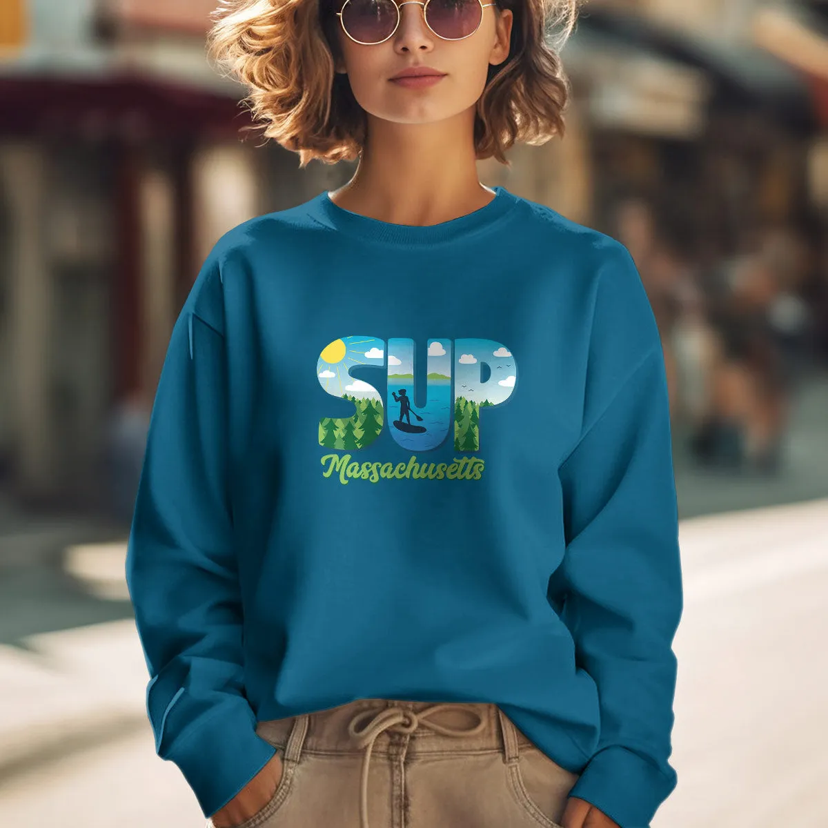 Massachusetts SUP Stand Up Paddleboard Sweatshirt Adult Unisex S-XXL