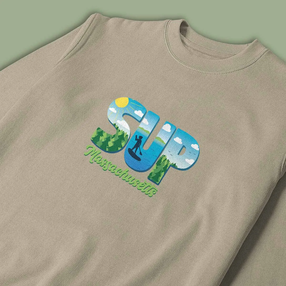 Massachusetts SUP Stand Up Paddleboard Sweatshirt Adult Unisex S-XXL