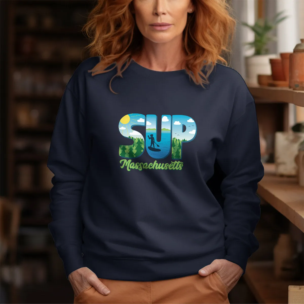 Massachusetts SUP Stand Up Paddleboard Sweatshirt Adult Unisex S-XXL