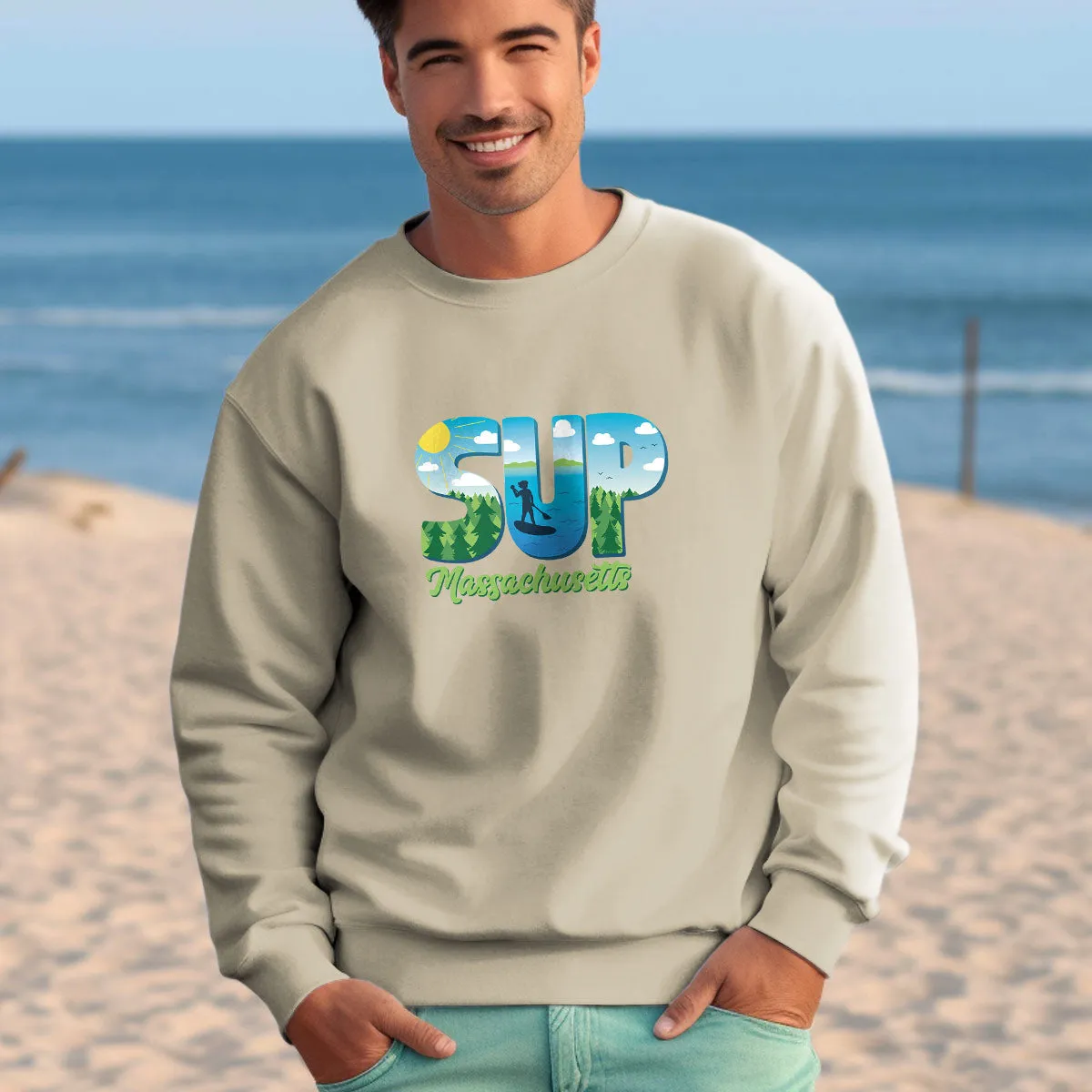 Massachusetts SUP Stand Up Paddleboard Sweatshirt Adult Unisex S-XXL