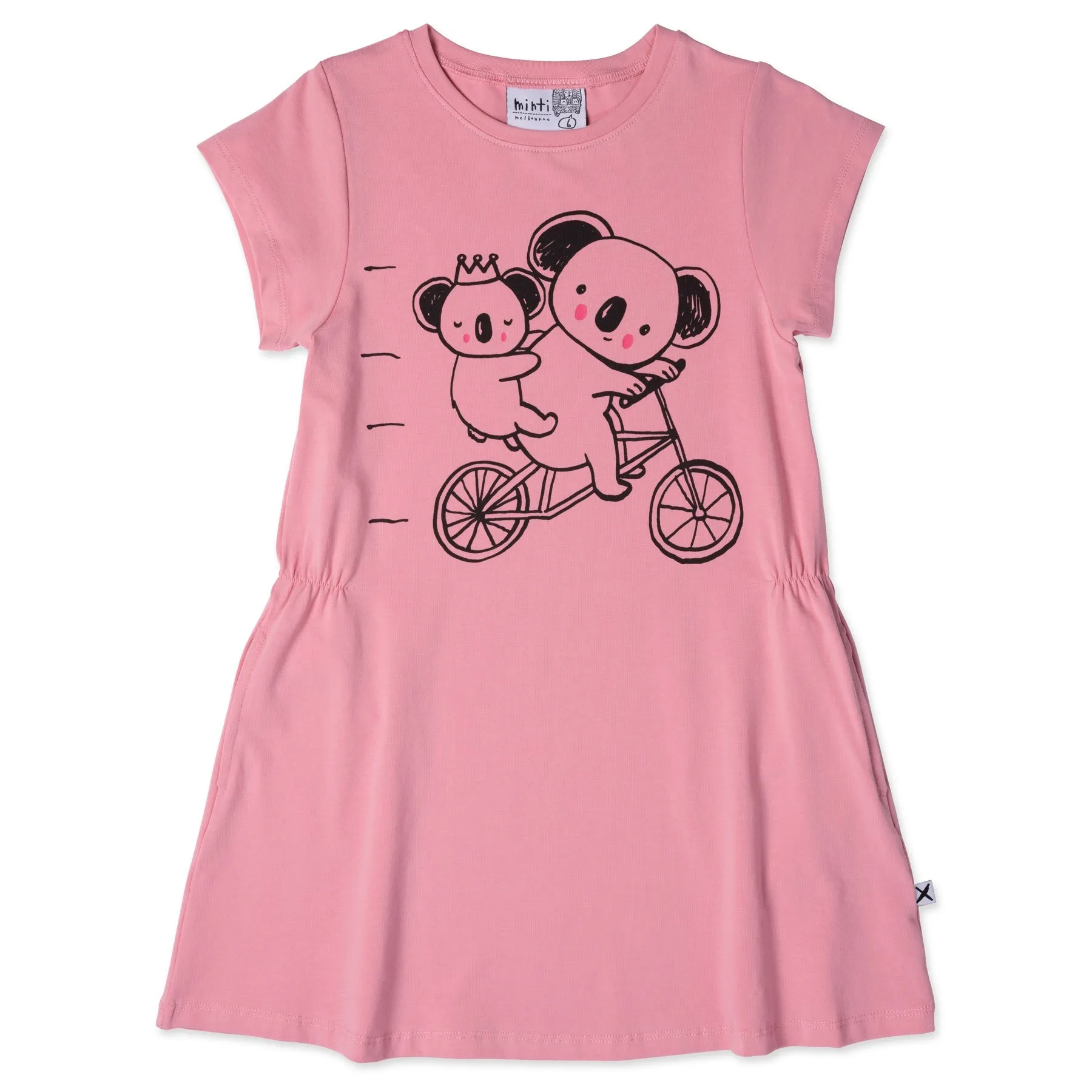 Minti Biking Koalas Dress - Fuchsia