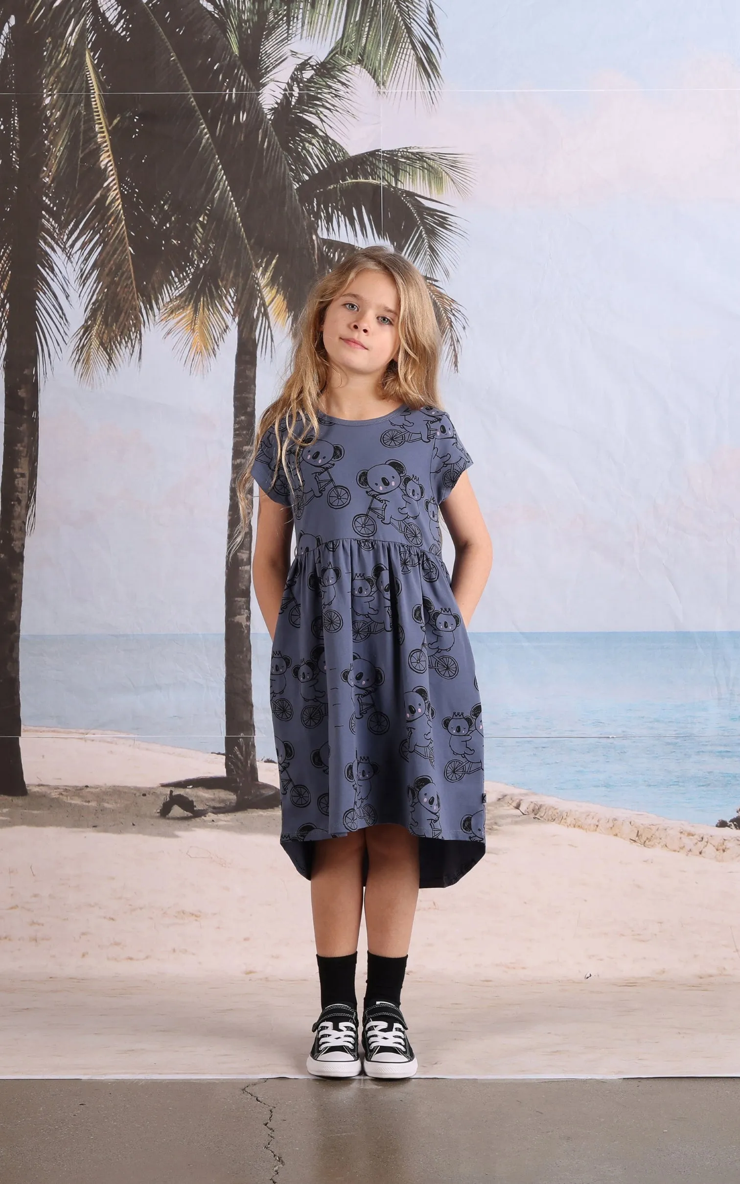 Minti Biking Koalas Dress - Midnight
