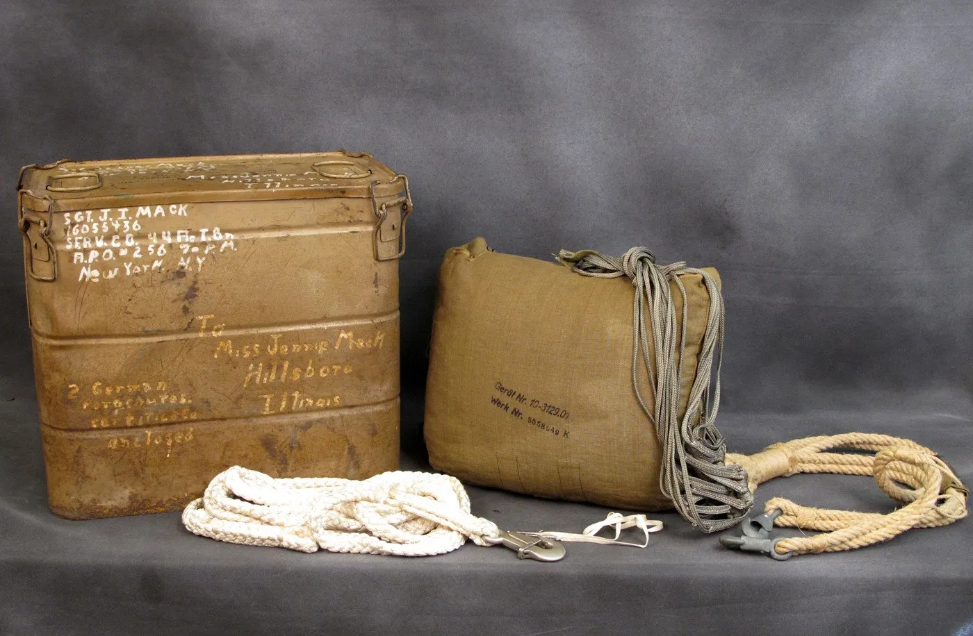 Original German WWII Fallschirmjager Parachute in Transit Can- Unissued