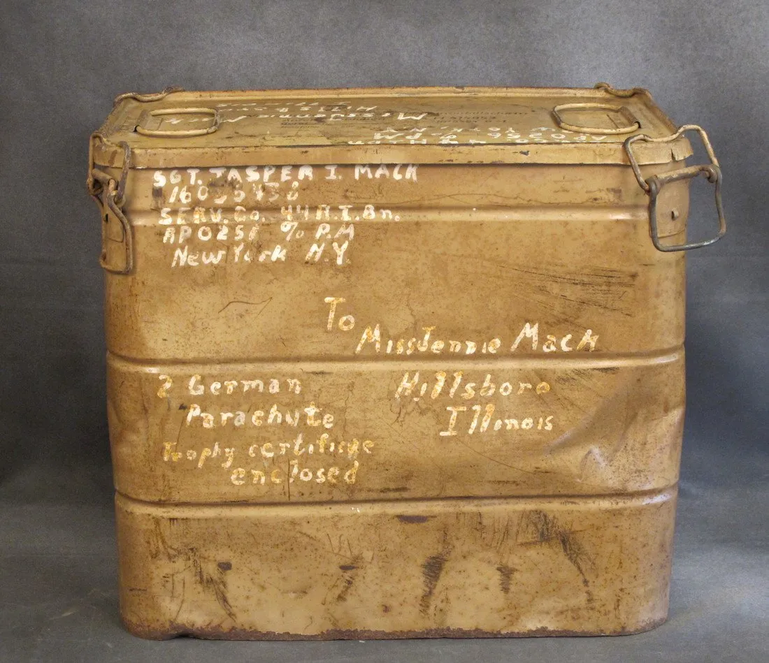 Original German WWII Fallschirmjager Parachute in Transit Can- Unissued