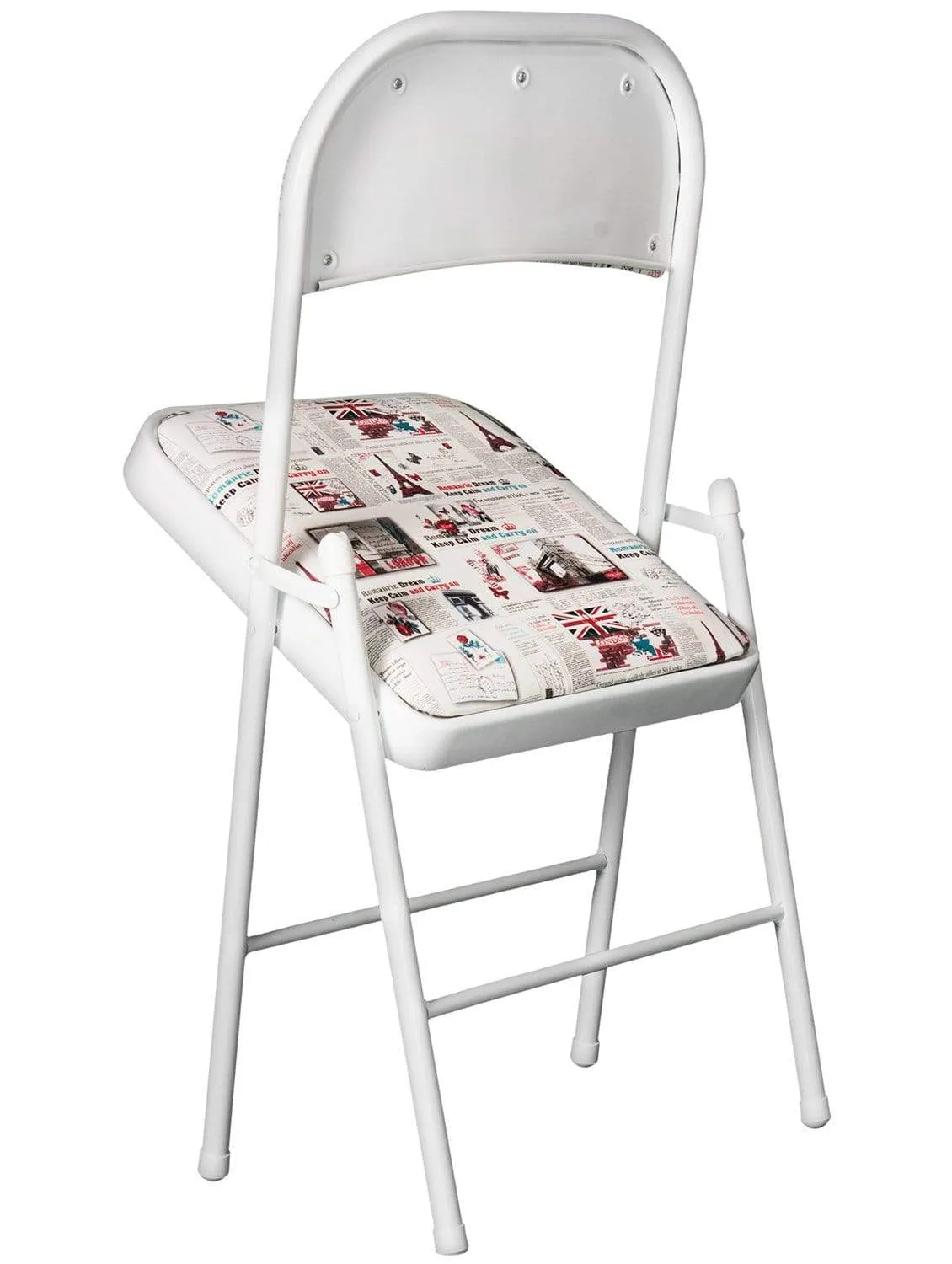 Padded White & Purple Metal Cafe /Kitchen/ Garden and Outdoor Folding Chair
