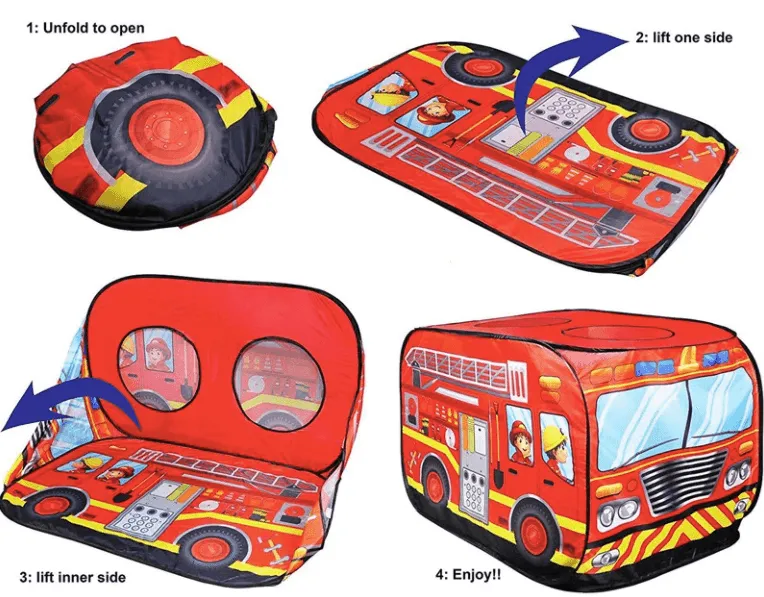 Portable Kids Indoor Play Tent Playhouse - Police Car