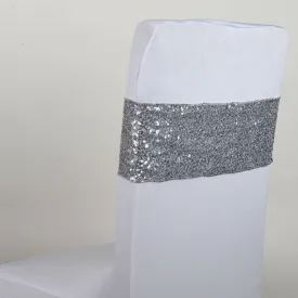 Sequin Chair Sash - Silver 5 pieces