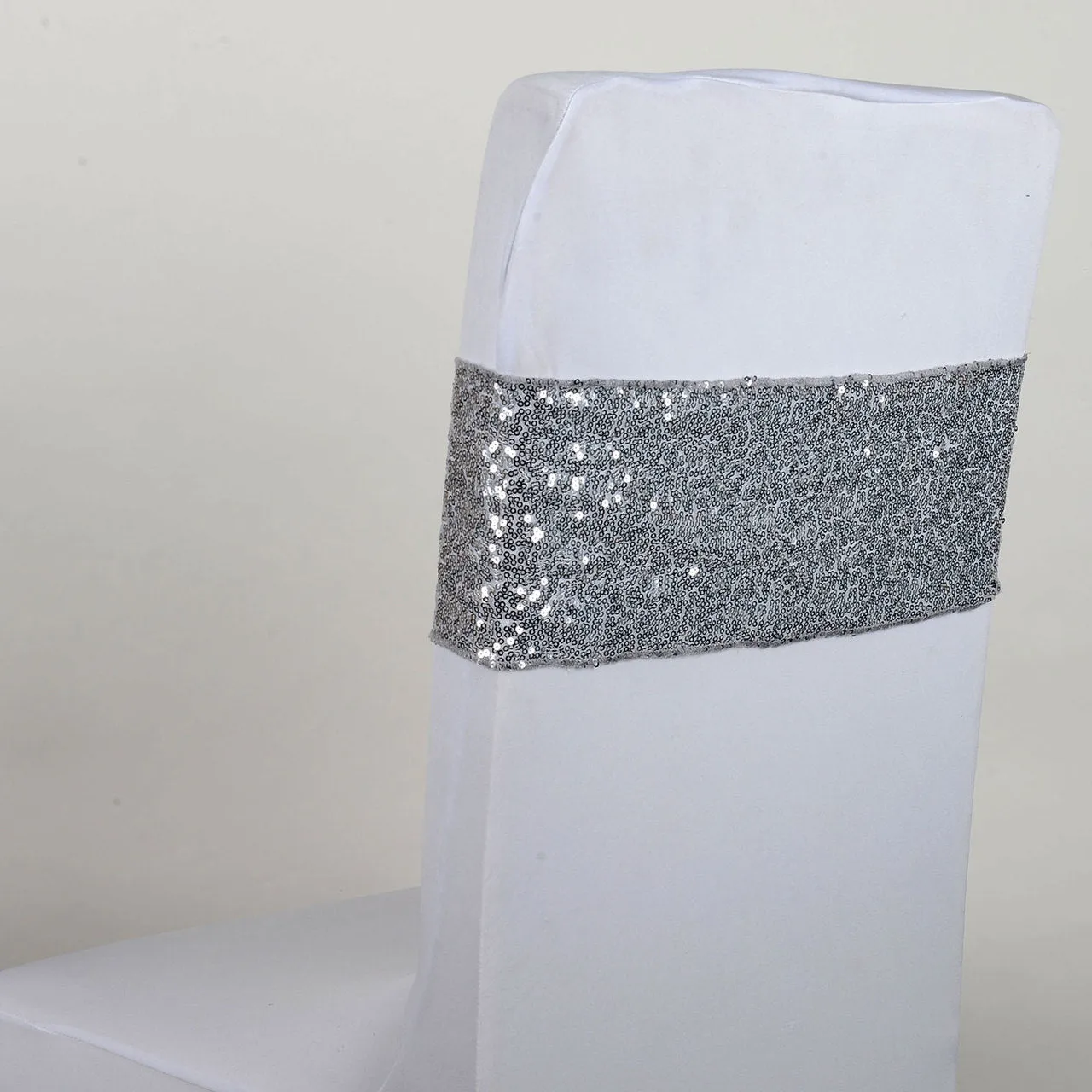 Sequin Chair Sash - Silver 5 pieces