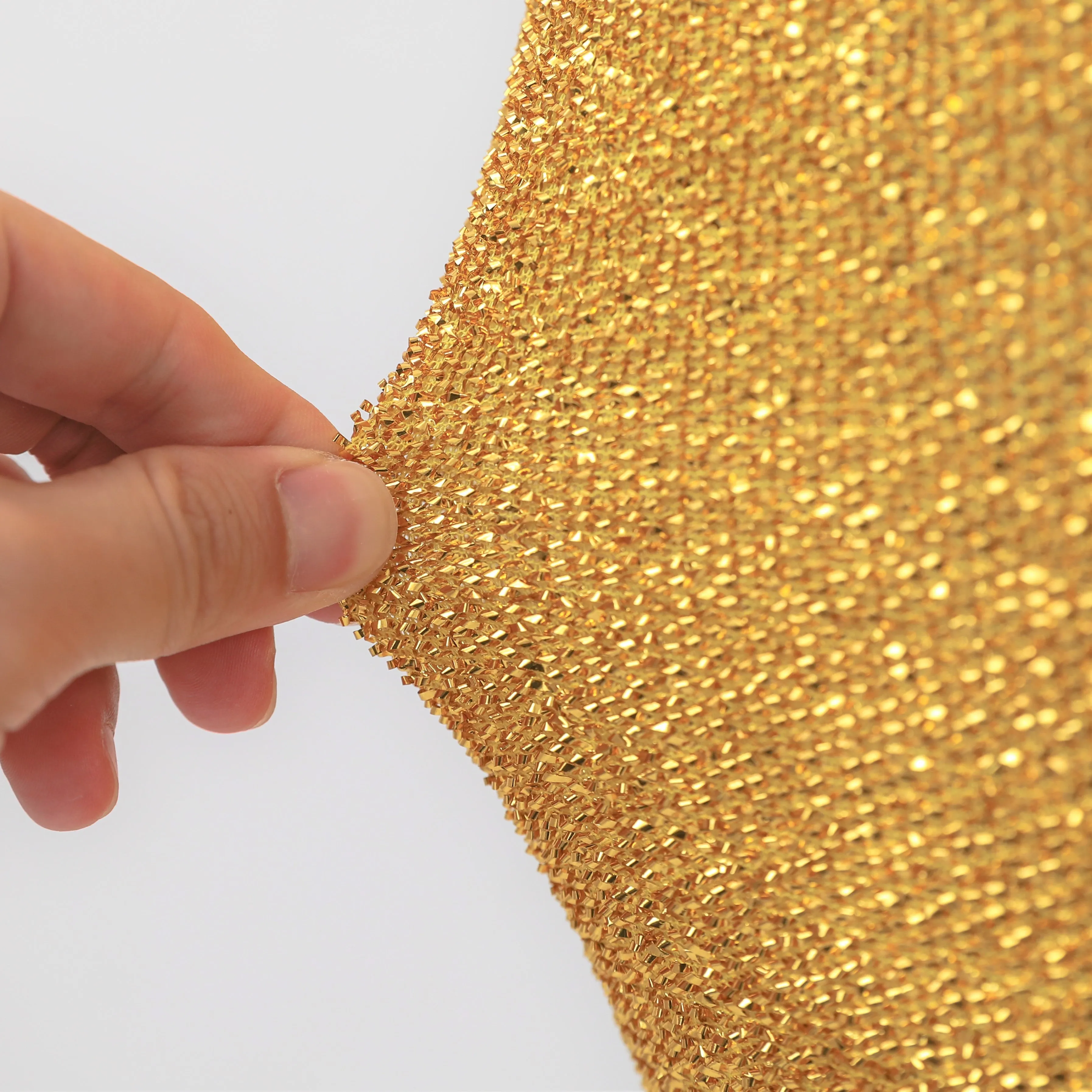 Shimmer Tinsel Folding Spandex Chair Cover - Gold