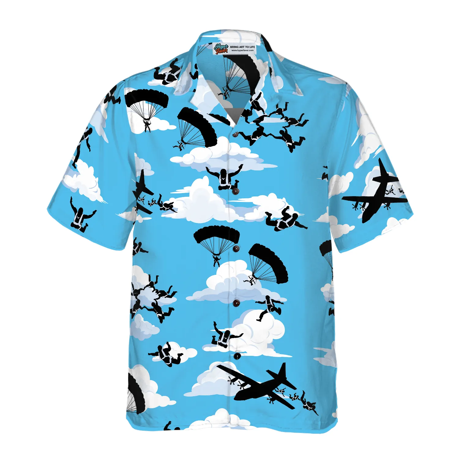 Skydiving Pattern Hawaiian Shirt