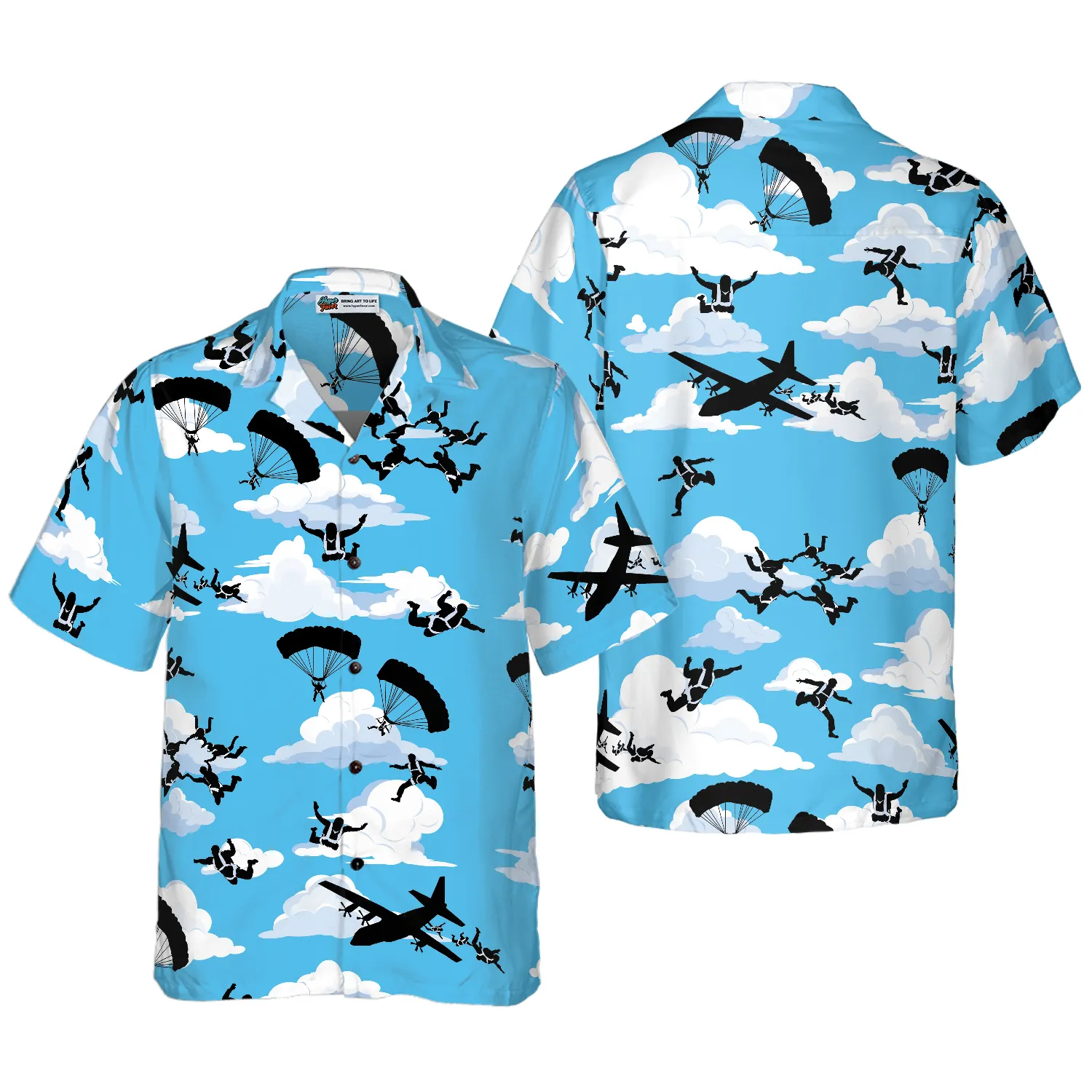 Skydiving Pattern Hawaiian Shirt
