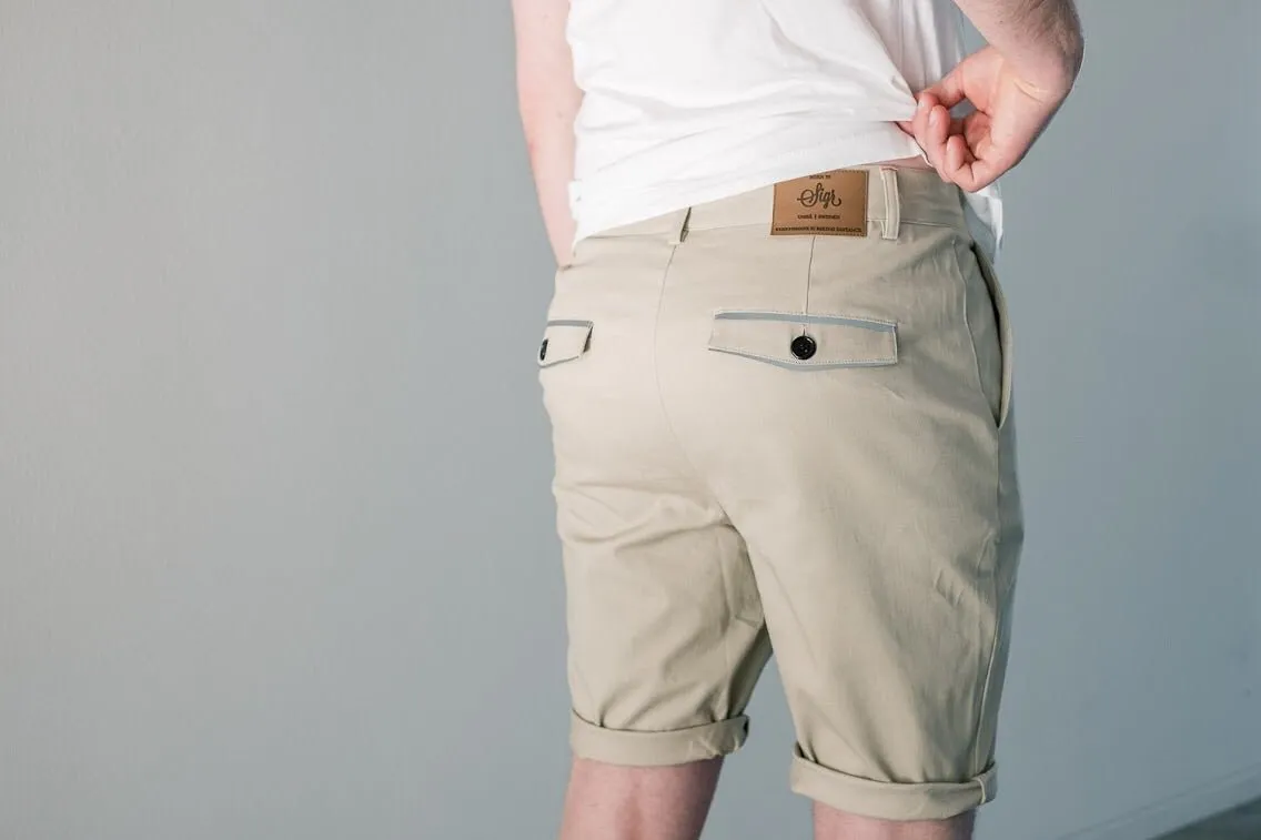 Strandvgen Men's Khaki Cycling Chino Shorts