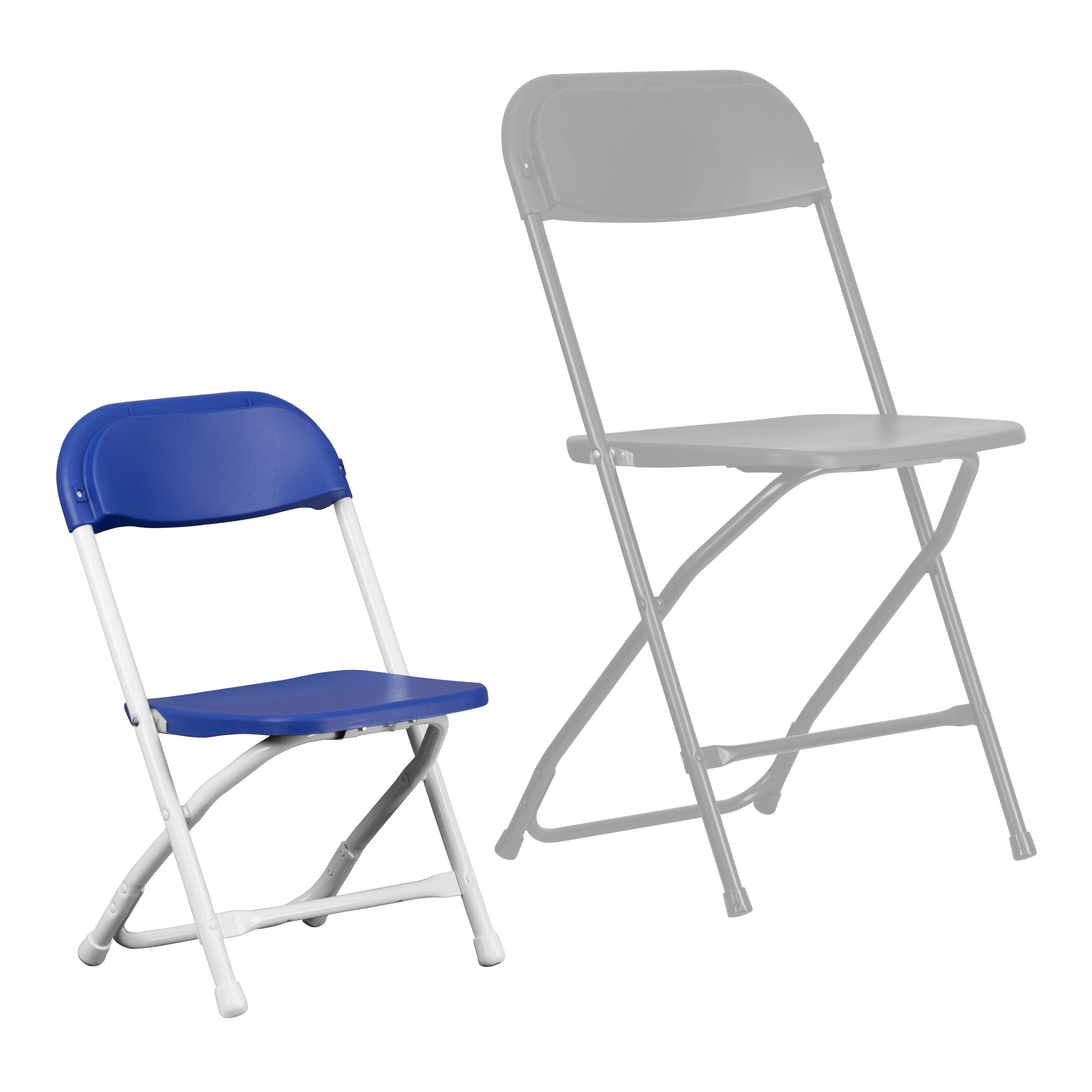 Timmy 2 Pack Kids Blue Plastic Folding Chair