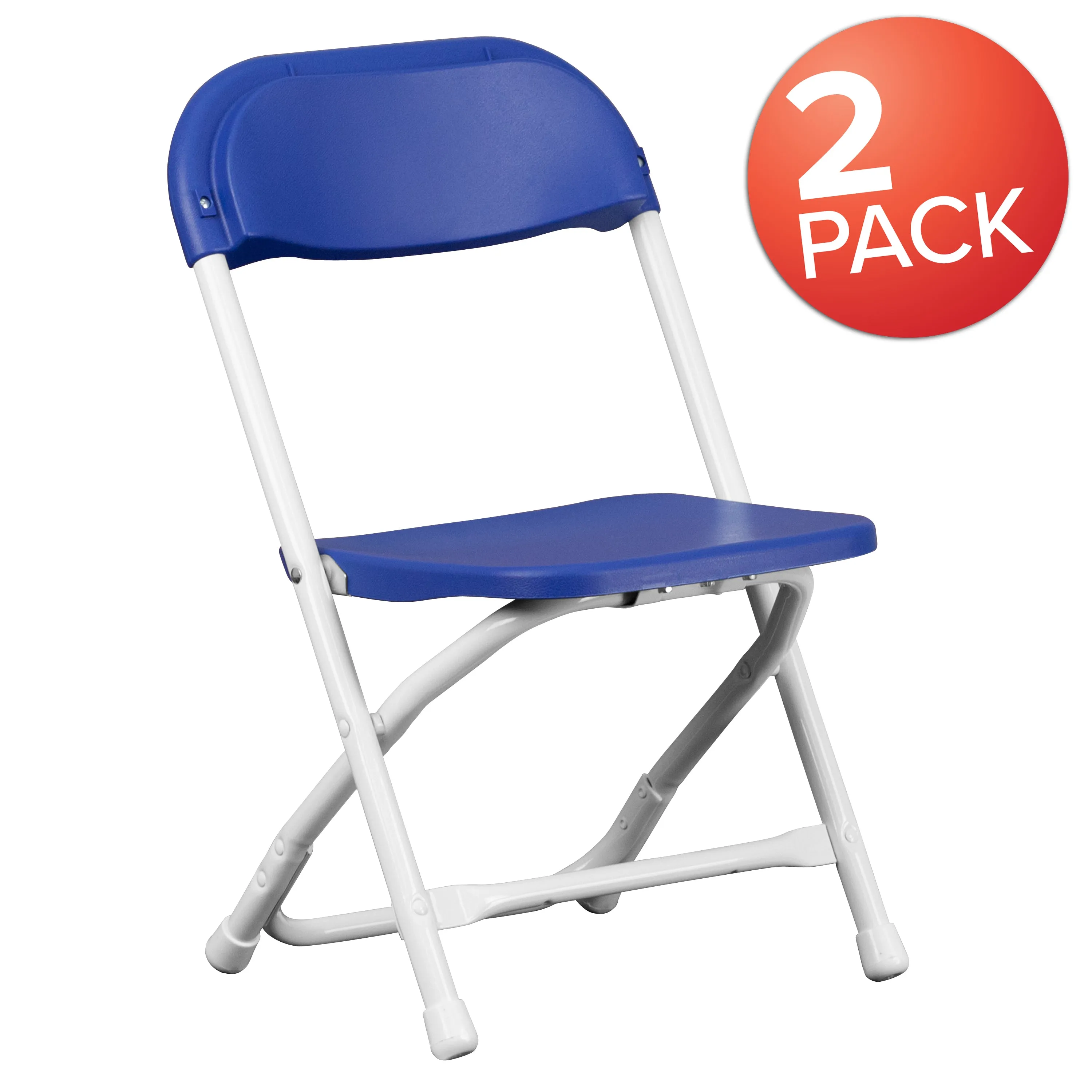 Timmy 2 Pack Kids Blue Plastic Folding Chair