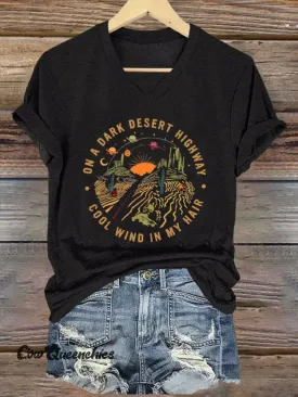 Women's Hiking Adventure Print V-Neck Short Sleeve T-Shirt